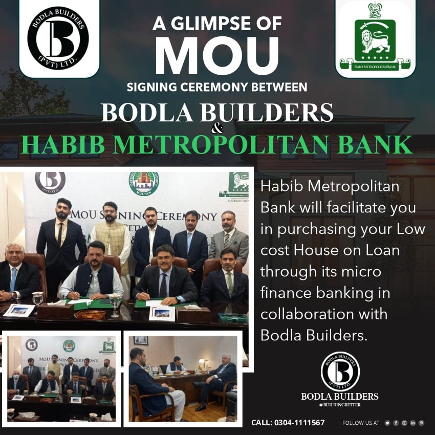 Glimpse of MOU Signing of Bodla Builders with HABIB METROPOLITAN BANK